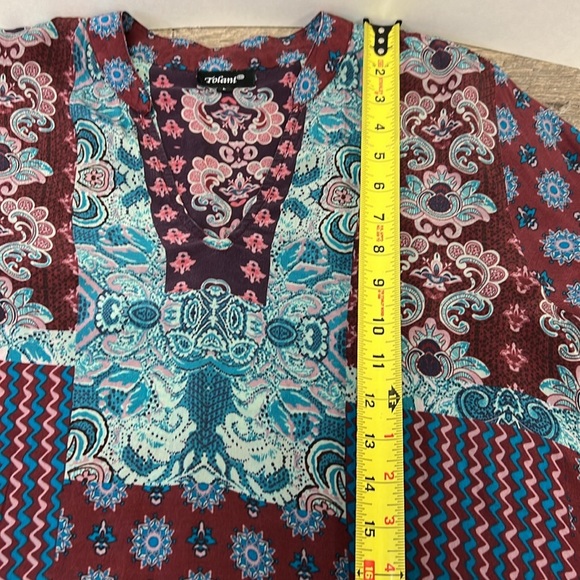 Tolani Women’s Bohemian Bell Sleeved Mini Dress Size Large - Picture 9 of 12